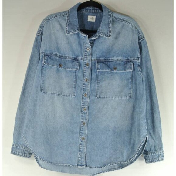 NEW Wash Lab Oversized Denim Shirt Size M #2113 - Picture 5 of 8